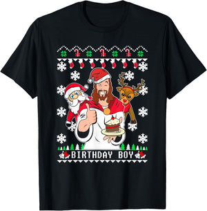 Funny Birthday Boy Men Women Kids Ugly Christmas T-Shirt - T-Shirt | Black
