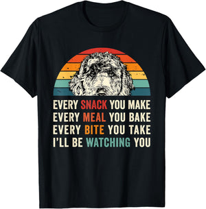 Retro Every snack you make Every meal you bake Doodle Dog T-Shirt - T-Shirt | Black