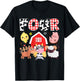 4th Birthday Four Year Old Farm Theme Animals Birthday Party T-Shirt - T-Shirt | Black
