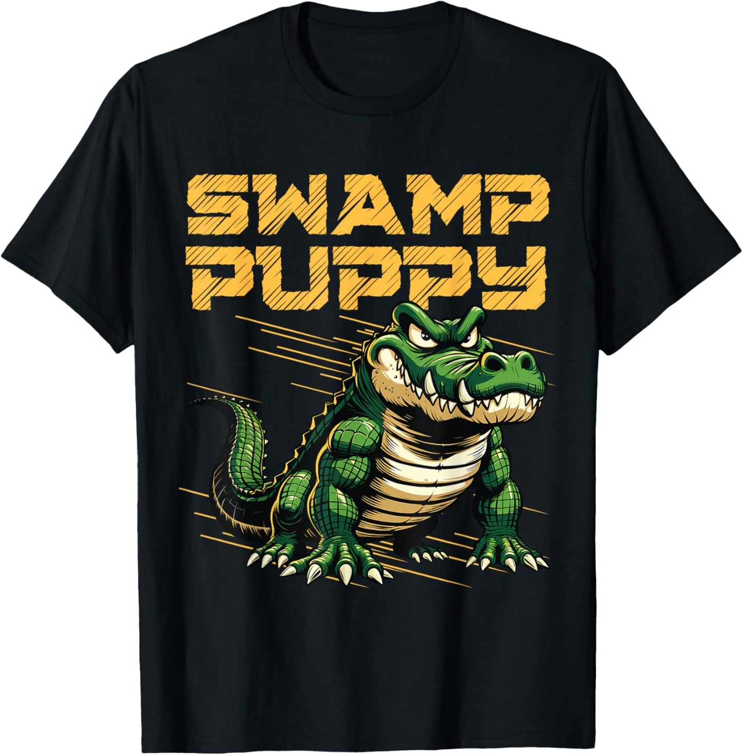 Swamp Puppy, Angry Alligator, Swamp Puppy T-Shirt - T-Shirt | Black