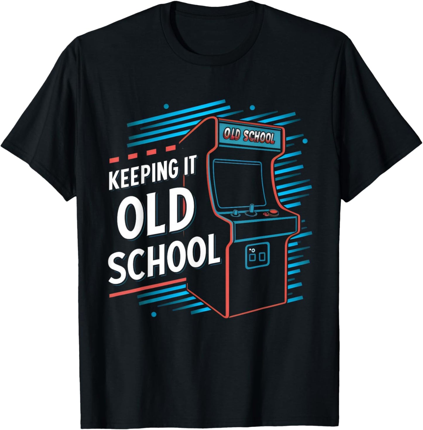 Keeping It Old School Gamer Vintage 80's 90's Arcade Gaming T-Shirt - T-Shirt | Black