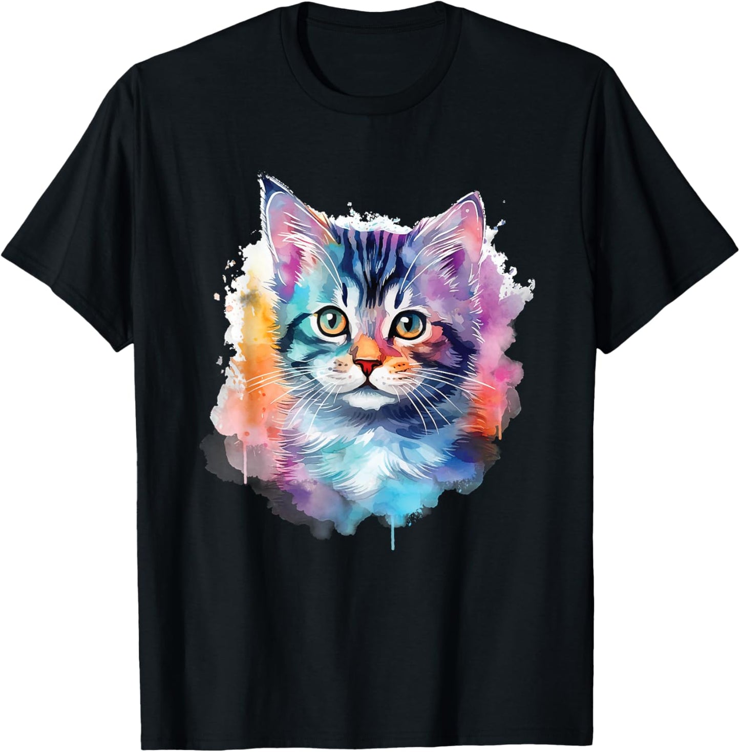Colorful Cat - Cat Lover Kitten Owner Kitty Women Girls Kids T-Shirt - T-Shirt | Black