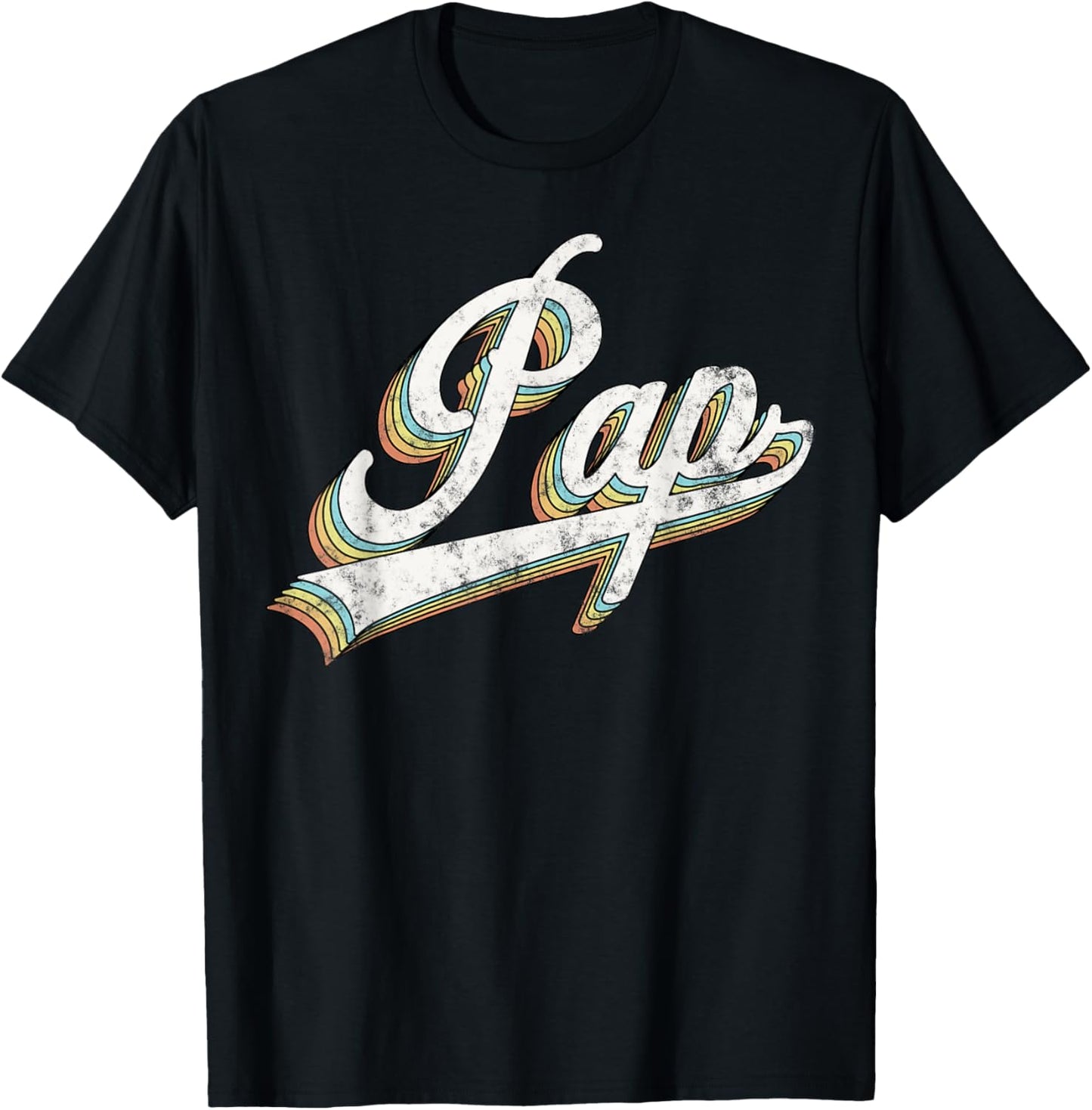 Pap Vintage Retro Style Father’s day Gift Papa Grandpa T-Shirt - T-Shirt | Black
