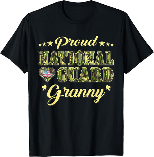 Proud National Guard Granny Dog Tags Heart Military Grandma