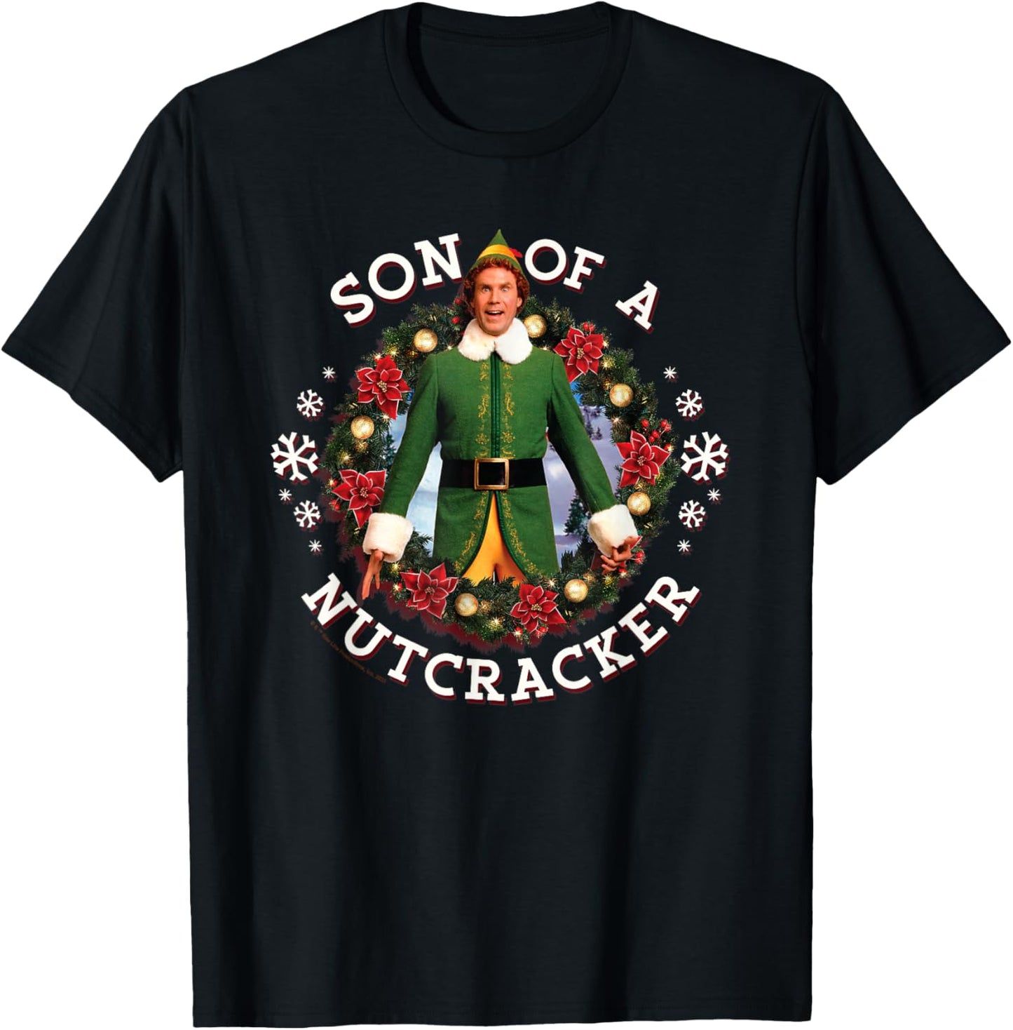 Elf - Son of A Nutcracker Wreath T-Shirt - T-Shirt | Black