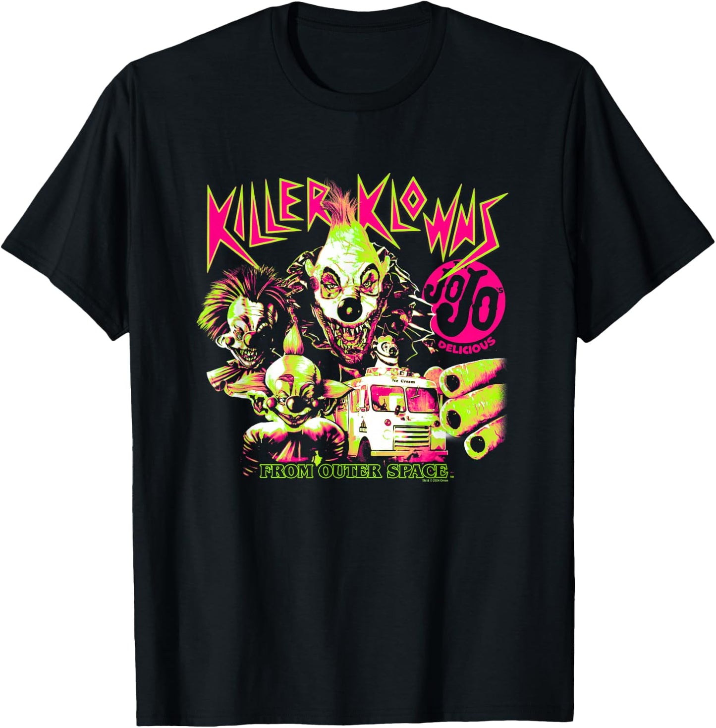 Killer Klowns from Outer Space JoJo Delicious Neon Poster T-Shirt - T-Shirt | Black