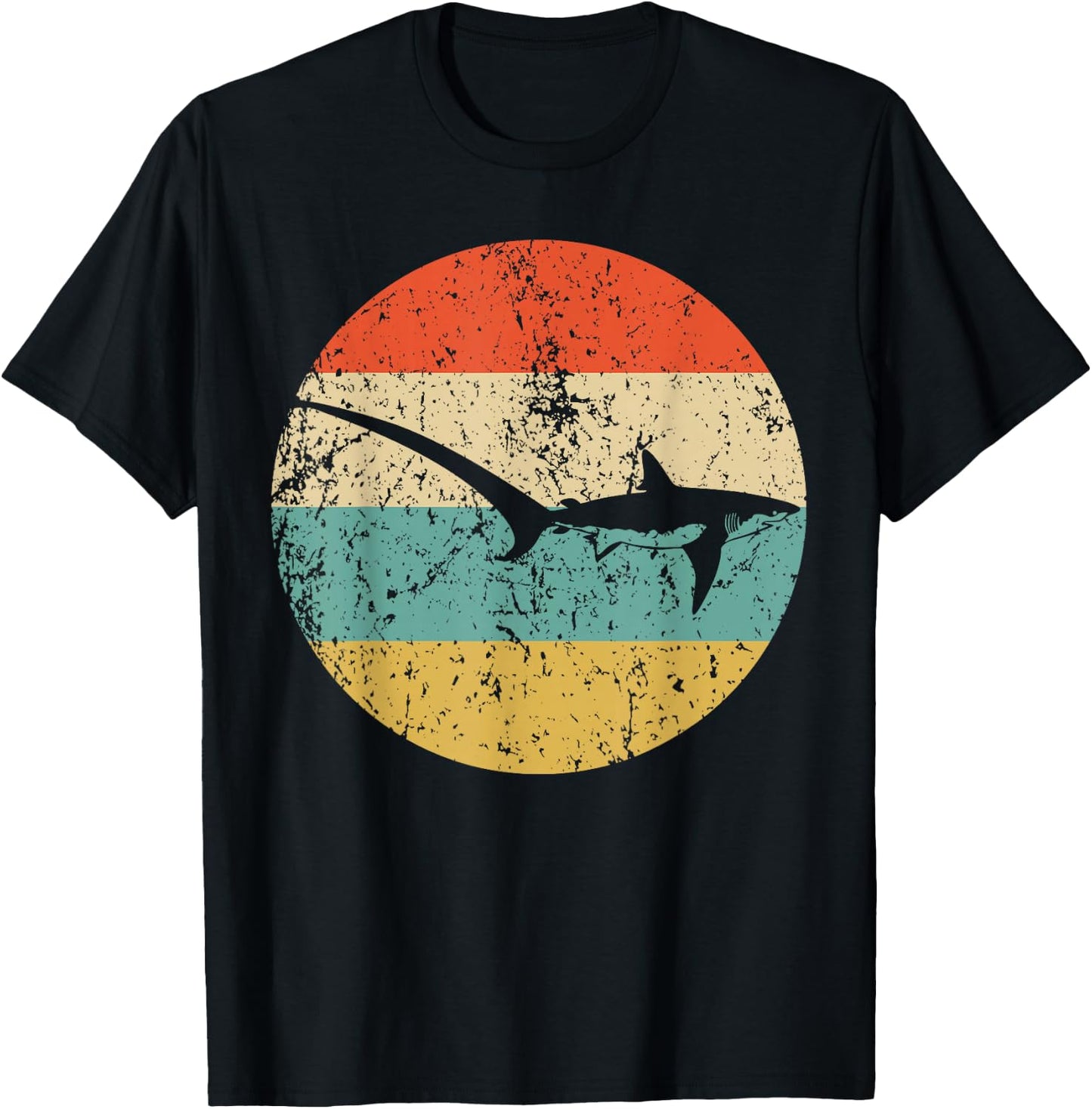 Thresher Shark Retro Shark Icon T-Shirt - T-Shirt | Black