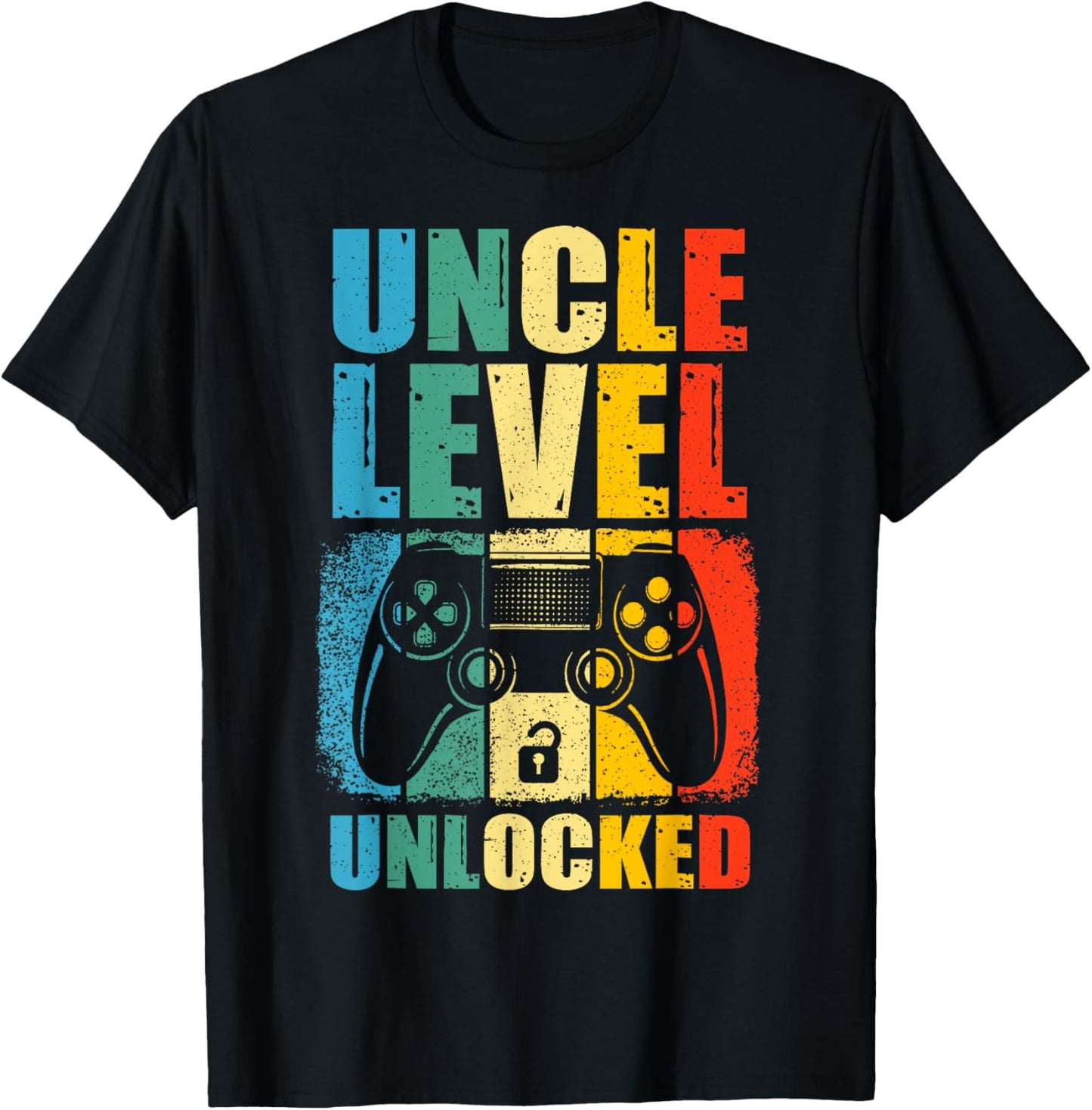 Uncle Level Unlocked Leveled Up To Uncle Promoted To Gamer T-Shirt - T-Shirt | Black