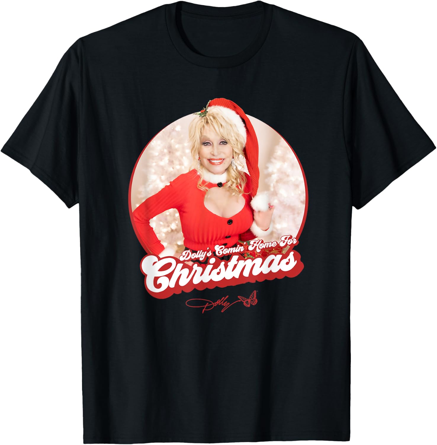 Dolly Parton's Comin' Home for Christmas -Adults - Black, Small T-Shirt - T-Shirt | Black