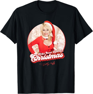 Dolly Parton's Comin' Home for Christmas -Adults - Black, Small T-Shirt - T-Shirt | Black