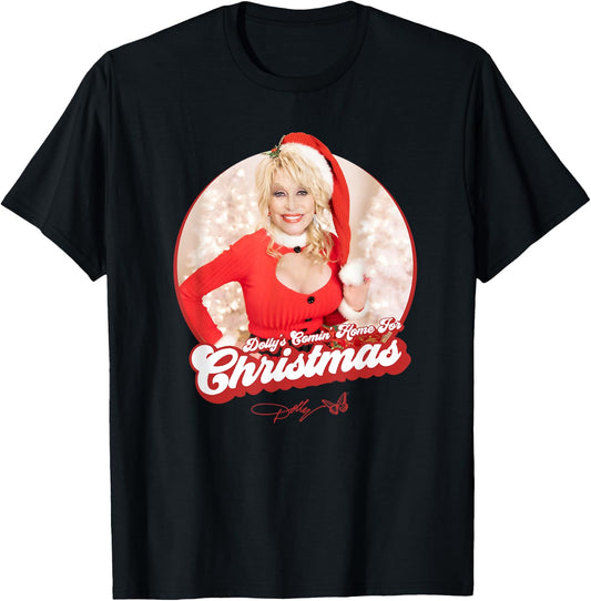 Dolly Parton's Comin' Home for Christmas -Adults - Black, Small T-Shirt - T-Shirt | Black