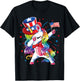 Dabbing Unicorn 4 July Uncle Sam Girls American T-Shirt - T-Shirt | Black