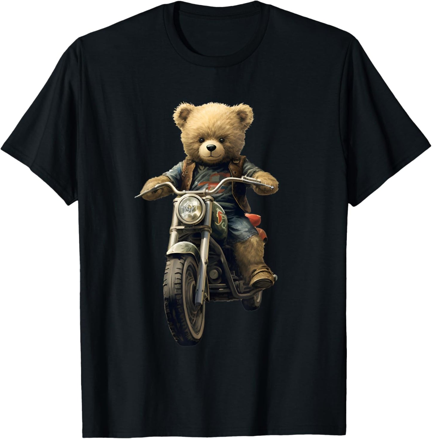 Teddy Bear Biker T-Shirt - T-Shirt | Black