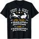 Horse Lover Gift - Just A Girl Who Loves Horses & Bunnies T-Shirt - T-Shirt | Black