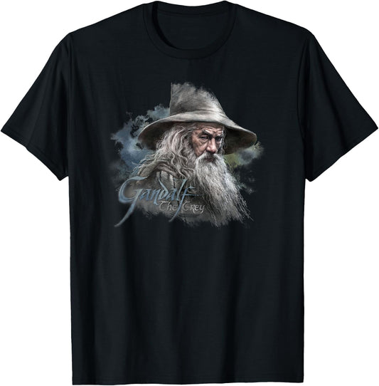 Warner Bros. Hobbit Gandalf the Grey -Adult , Grey, Short Sleeve, Small T-Shirt - T-Shirt | Black