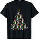 Christmas Tree Lights Men Women Santa Alligator Xmas PJs T-Shirt - T-Shirt | Black