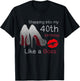 Women's Stepping Into My 40th Birthday Like A Boss Funny T-Shirt - T-Shirt | Black