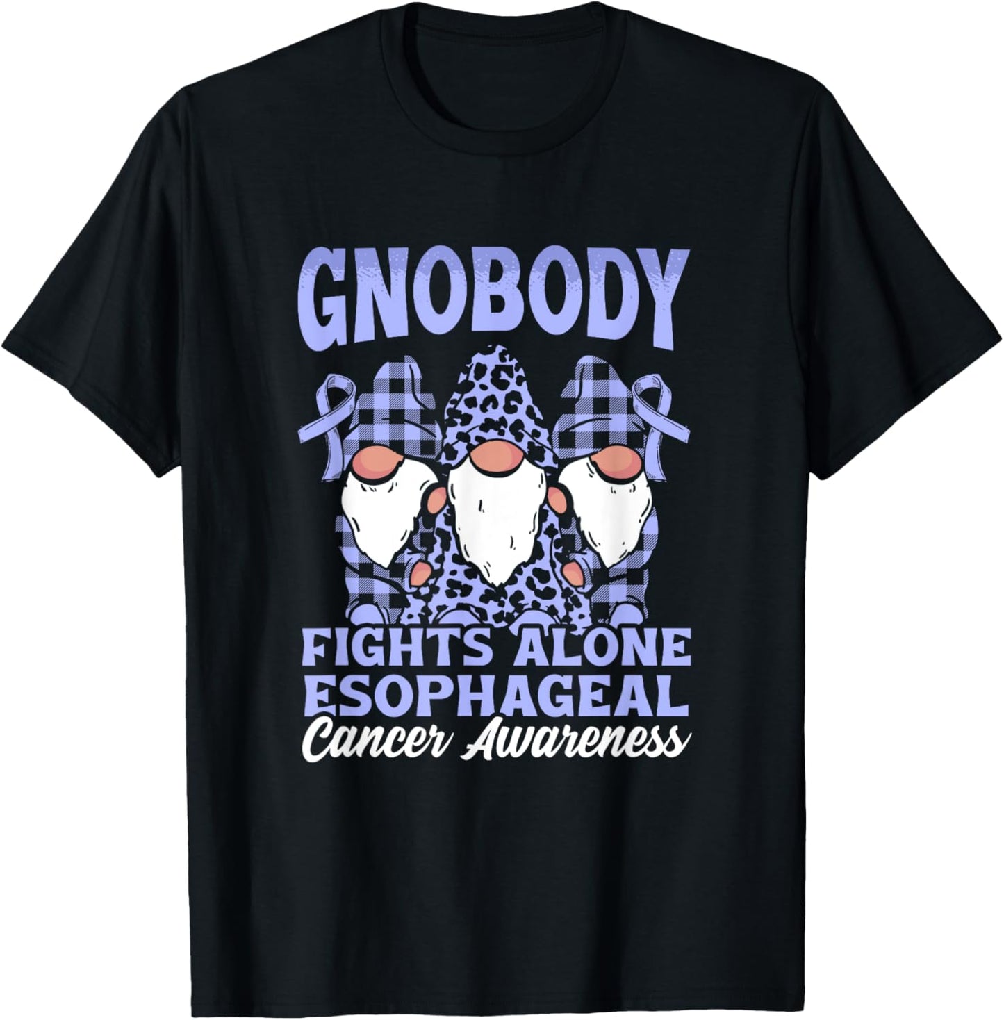 Gnobody Fights Alone Esophagus Esophageal Cancer Awareness T-Shirt - T-Shirt | Black