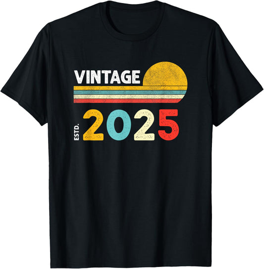 Vintage 2025 , Small, Black T-Shirt - T-Shirt | Black