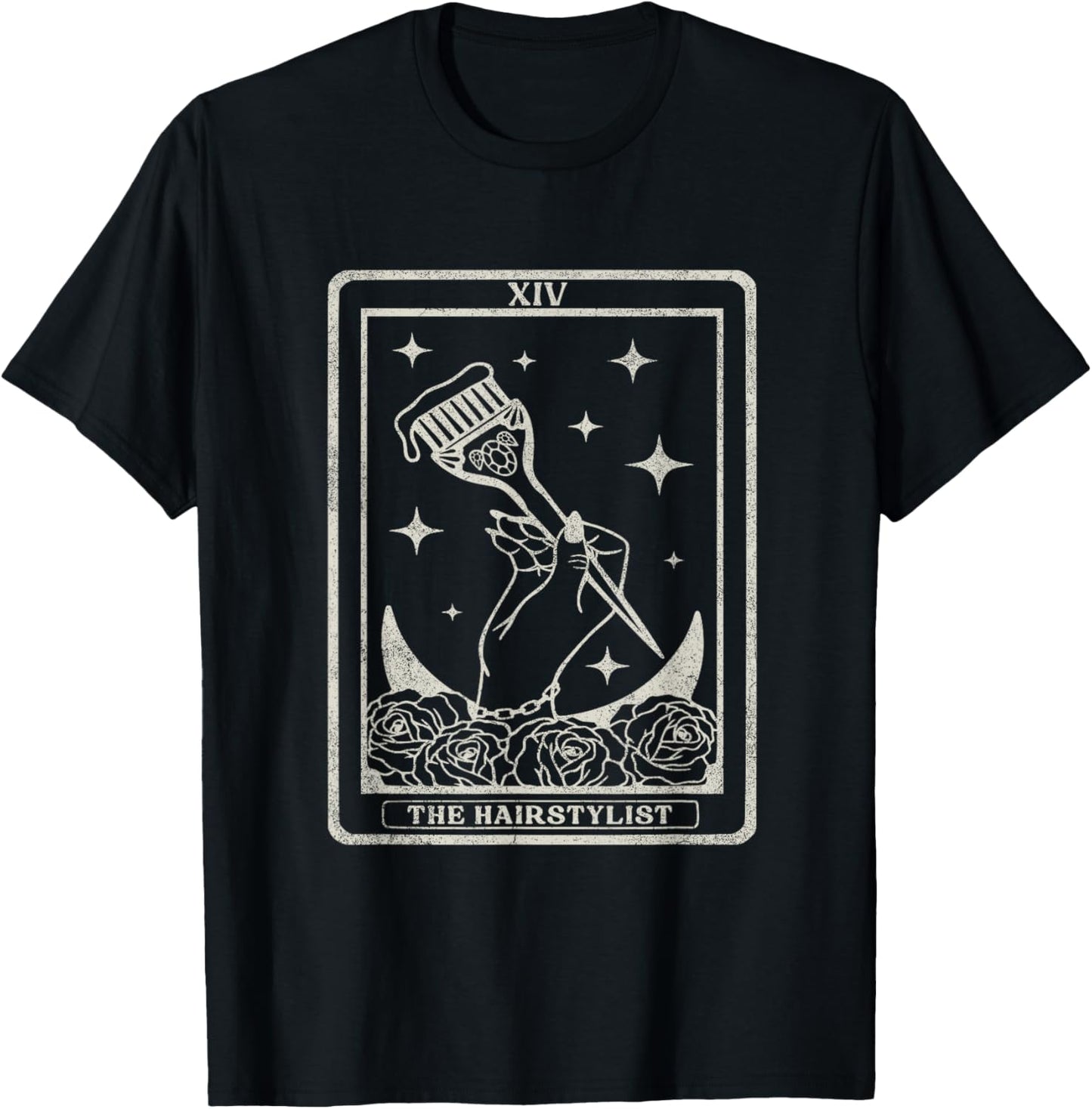 Vintage The Hairstylist Tarot Card Hair Stylist T-Shirt - T-Shirt | Black