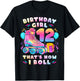 12th Birthday Girl Age 12 Roller Skates Number 12 T-Shirt - T-Shirt | Black