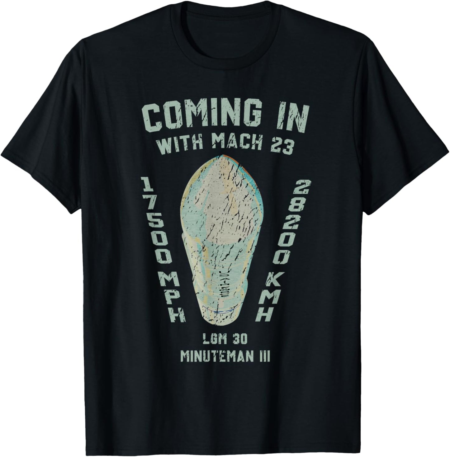 LGM-30 Minuteman Ballistic Missile US Warhead Cold War T-Shirt - T-Shirt | Black