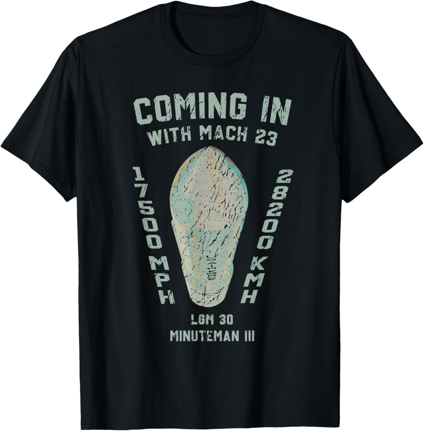 LGM-30 Minuteman Ballistic Missile US Warhead Cold War T-Shirt - T-Shirt | Black