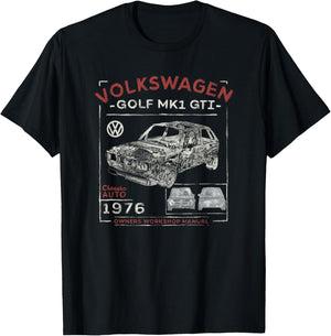 Volkswagen Golf MK1 GTI Owners Workshop Manual T-Shirt - T-Shirt | Black