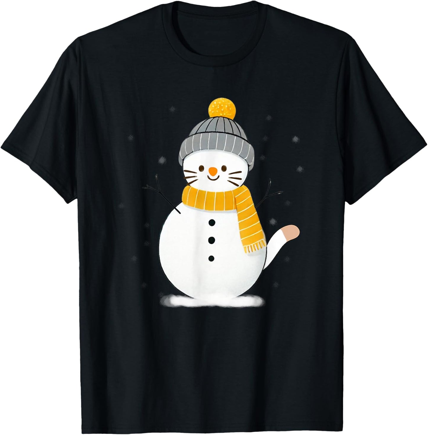 Funny Winter Cat, Cool Snow Cat T-Shirt - T-Shirt | Black