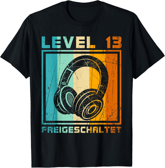 Level 13 freigeschaltet Video Gamer 13. Geburtstag Junge T-Shirt - T-Shirt | Black