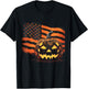 Halloween Pumpkin American Flag Horror Party Costume T-Shirt - T-Shirt | Black
