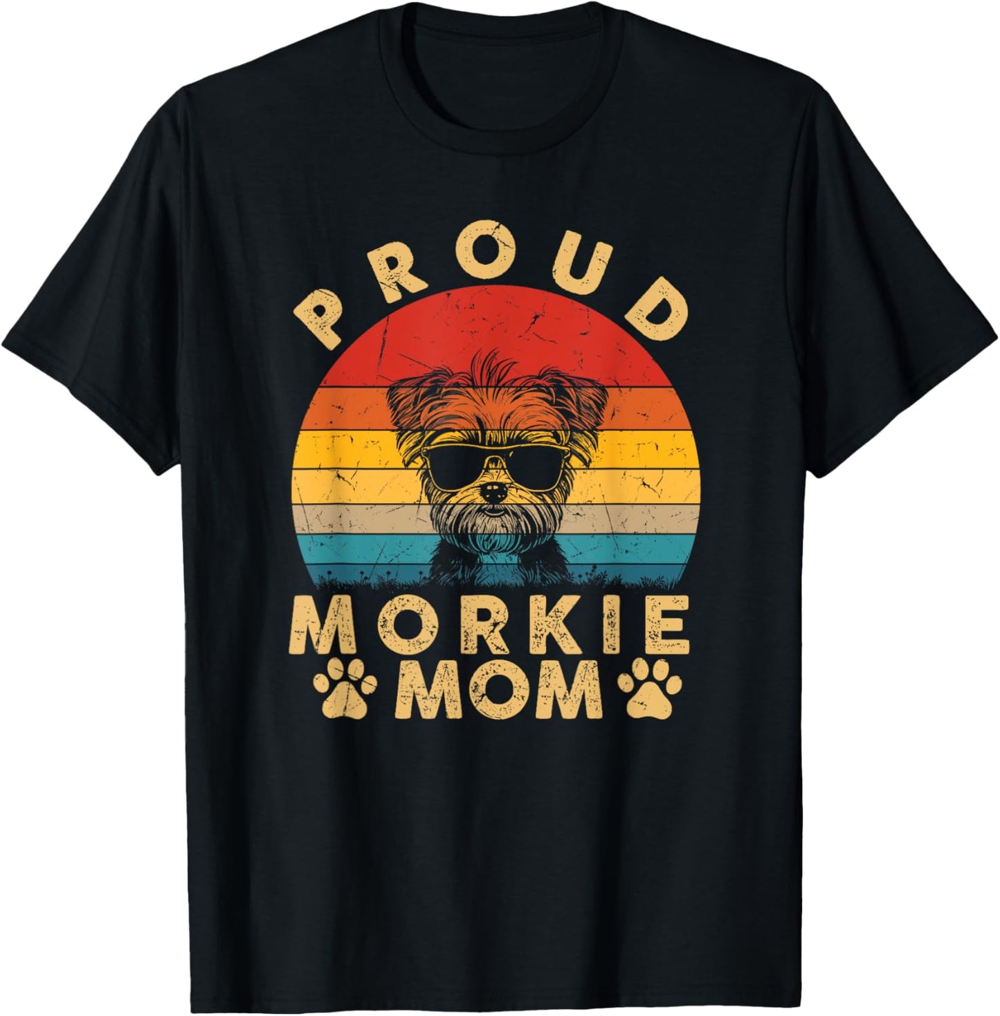Proud Morkie Mom Gifts I Love My Dog Mom Mama Mothers Day Women Kids T-Shirt - T-Shirt | Black
