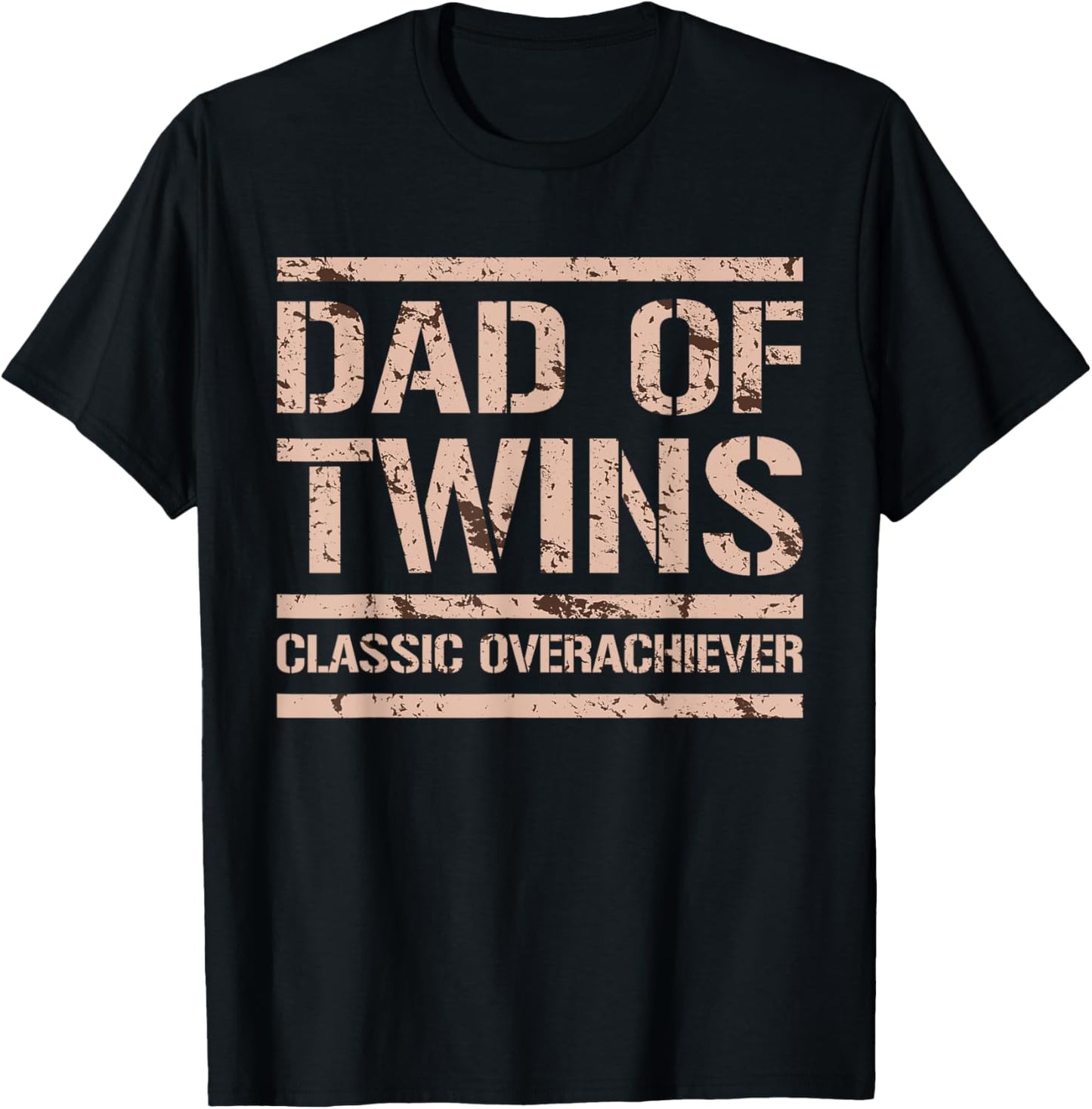 Dad of Twins Father's Day Funny Father of Twins T-Shirt - T-Shirt | Black