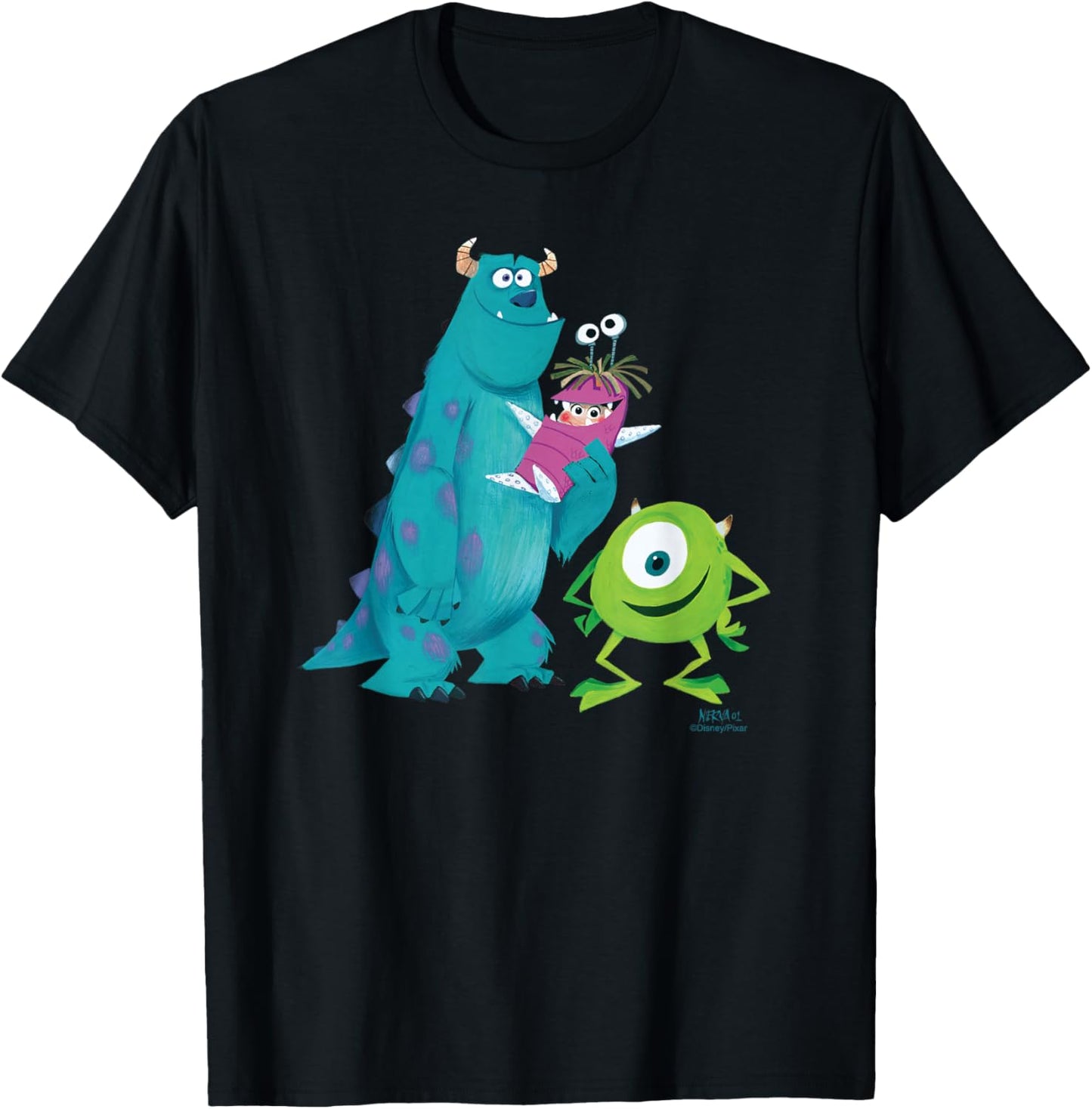Disney & Pixar’s Monsters, Inc. Sulley Mike Boo Concept Art T-Shirt - T-Shirt | Black