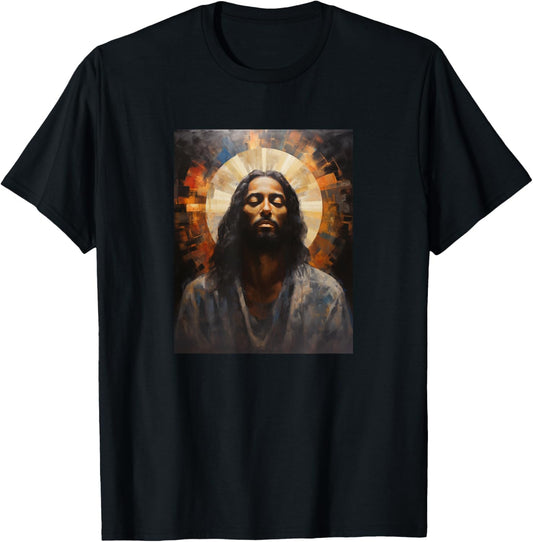 Jesus Christ African American Black In Prayer Face Of Jesus T-Shirt - T-Shirt | Black
