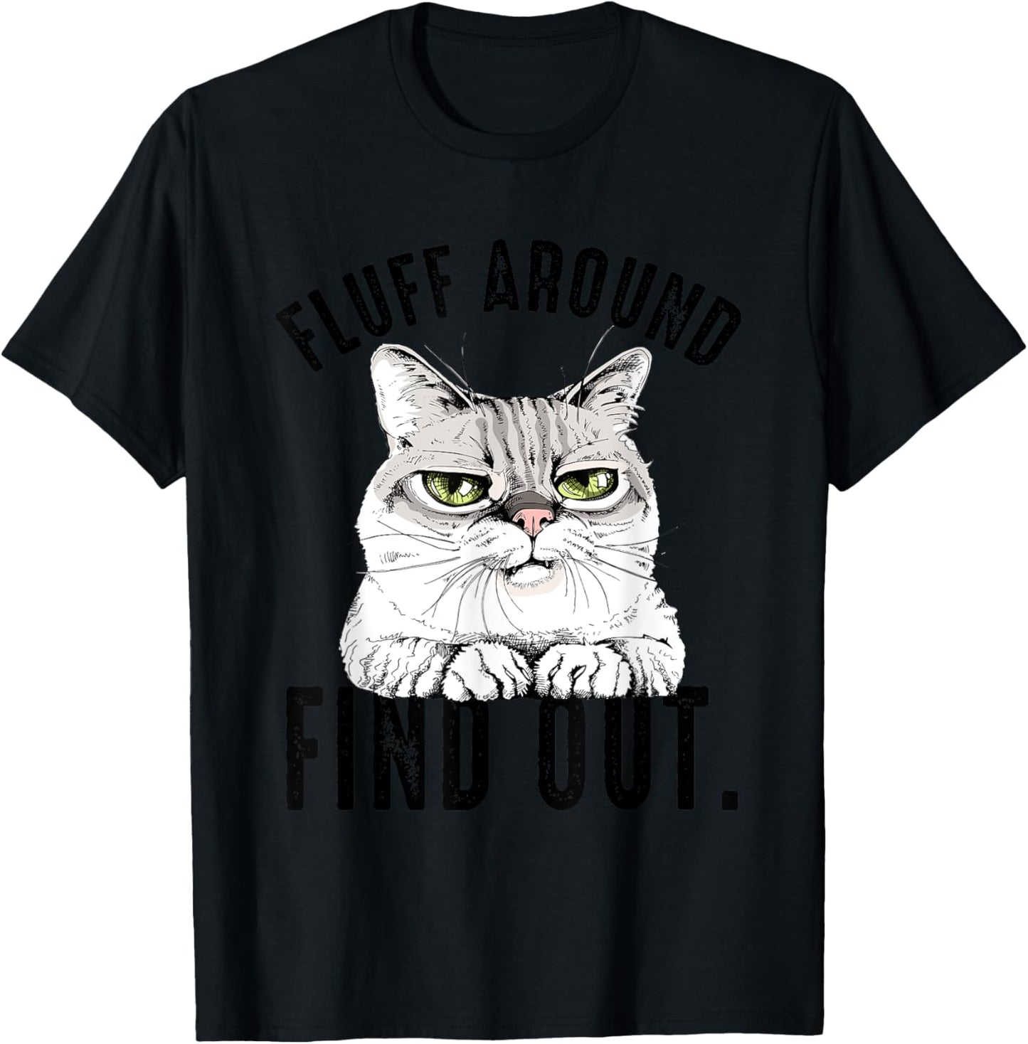 Angry Kitty Cat Sarcastic Novelty Fluff Around and Find Out Women T-Shirt - T-Shirt | Black