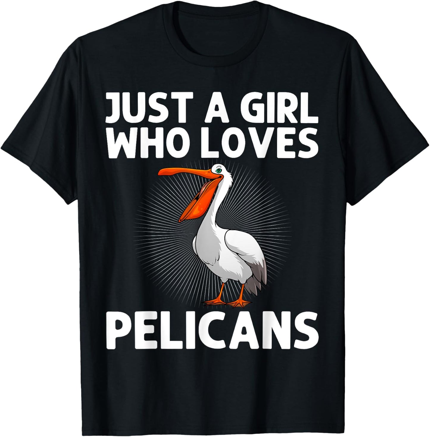 Funny Pelican Art Girls Pelican Bird Pelican Lover T-Shirt - T-Shirt | Black