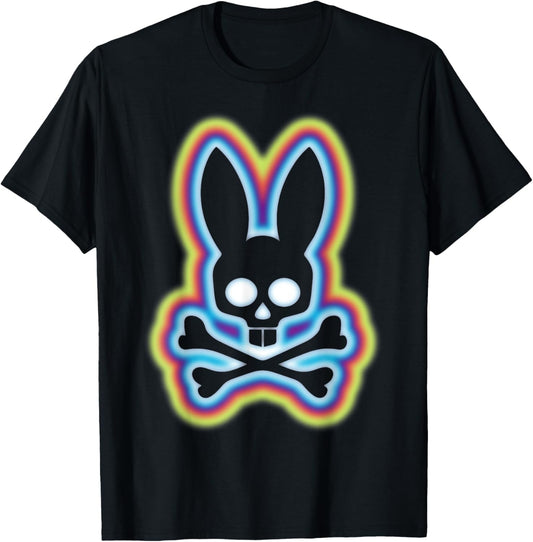 Scary Skull And Crossbones Bad Rabbit Horror Bunny Halloween T-Shirt - T-Shirt | Black