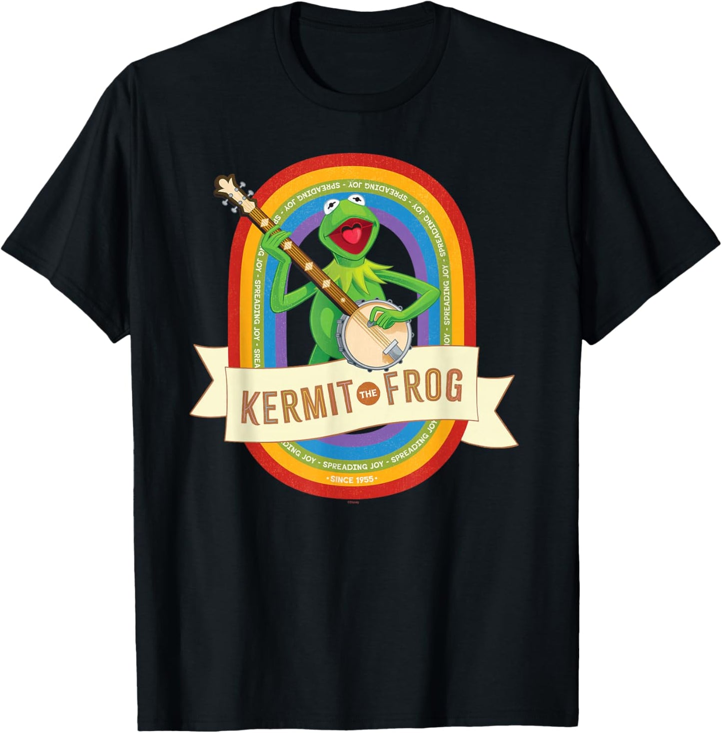 Disney The Muppets Kermit the Frog Spreading Joy Since 1955 T-Shirt - T-Shirt | Black