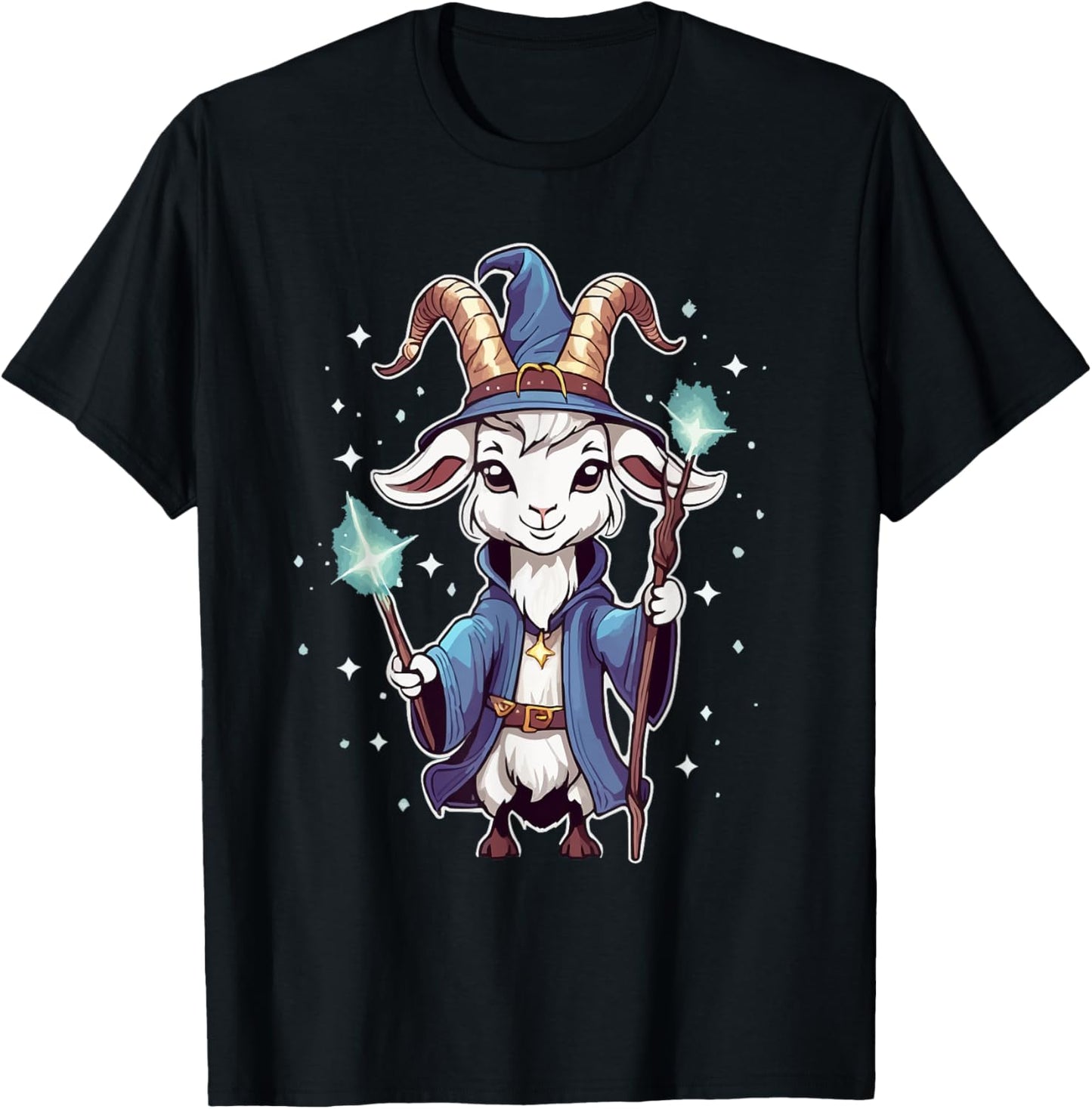 Mystic Magic Wizard Goat Games T-Shirt - T-Shirt | Black