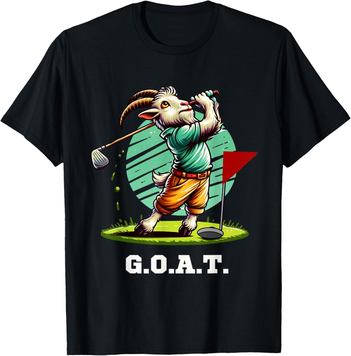 G.O.A.T. Goat Golfer Golfing Golf Funny T-Shirt - T-Shirt | Black