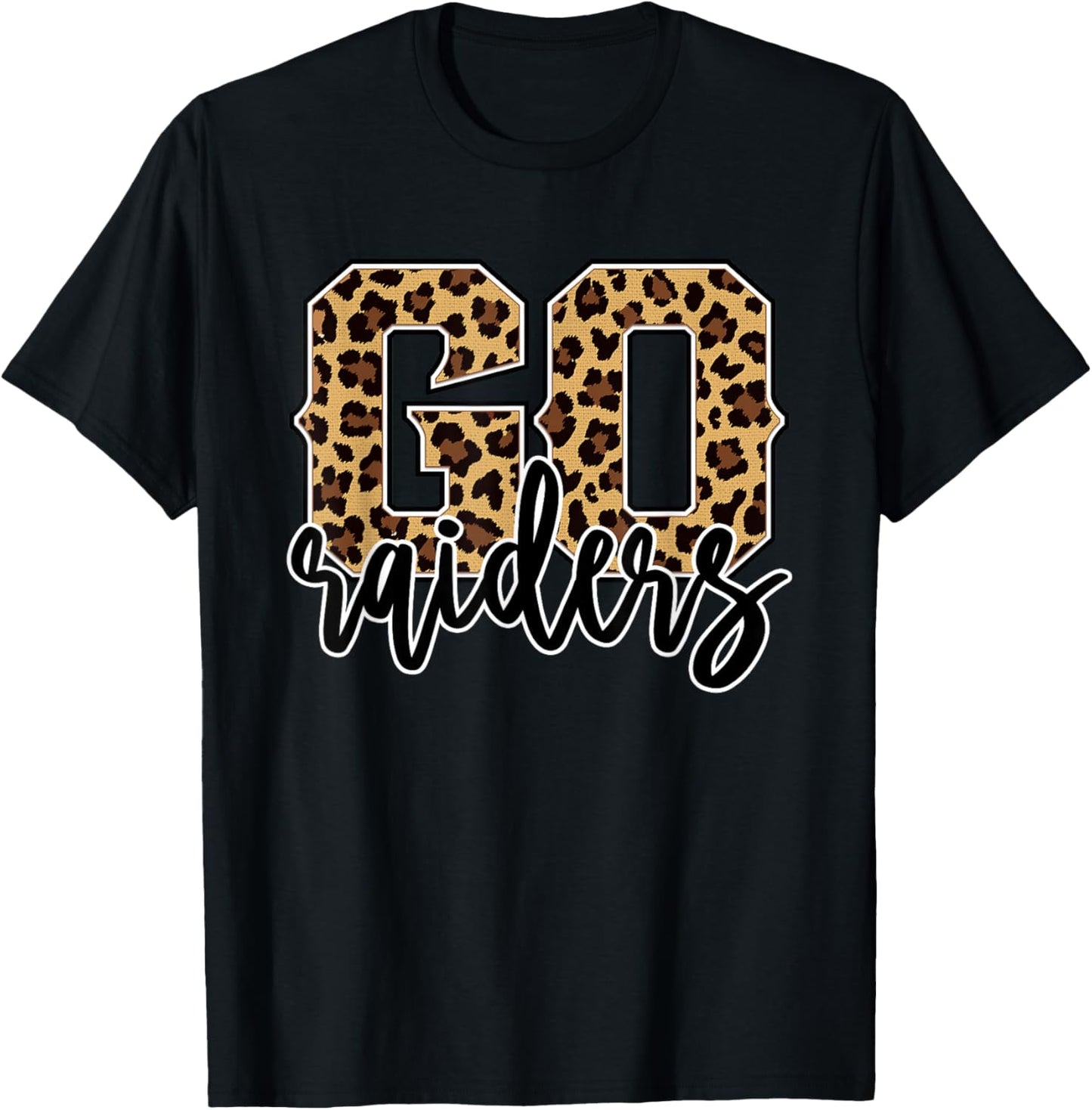 Raiders Go Raiders Leopard Print Cheetah Graphic T-Shirt - T-Shirt | Black