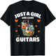 Just A Girl Who Loves Guitars, Music Lover Guitarist T-Shirt - T-Shirt | Black