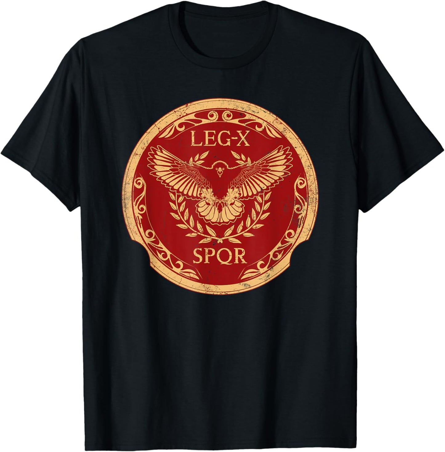 SPQR 10th Legion Roman Eagle T-Shirt - T-Shirt | Black