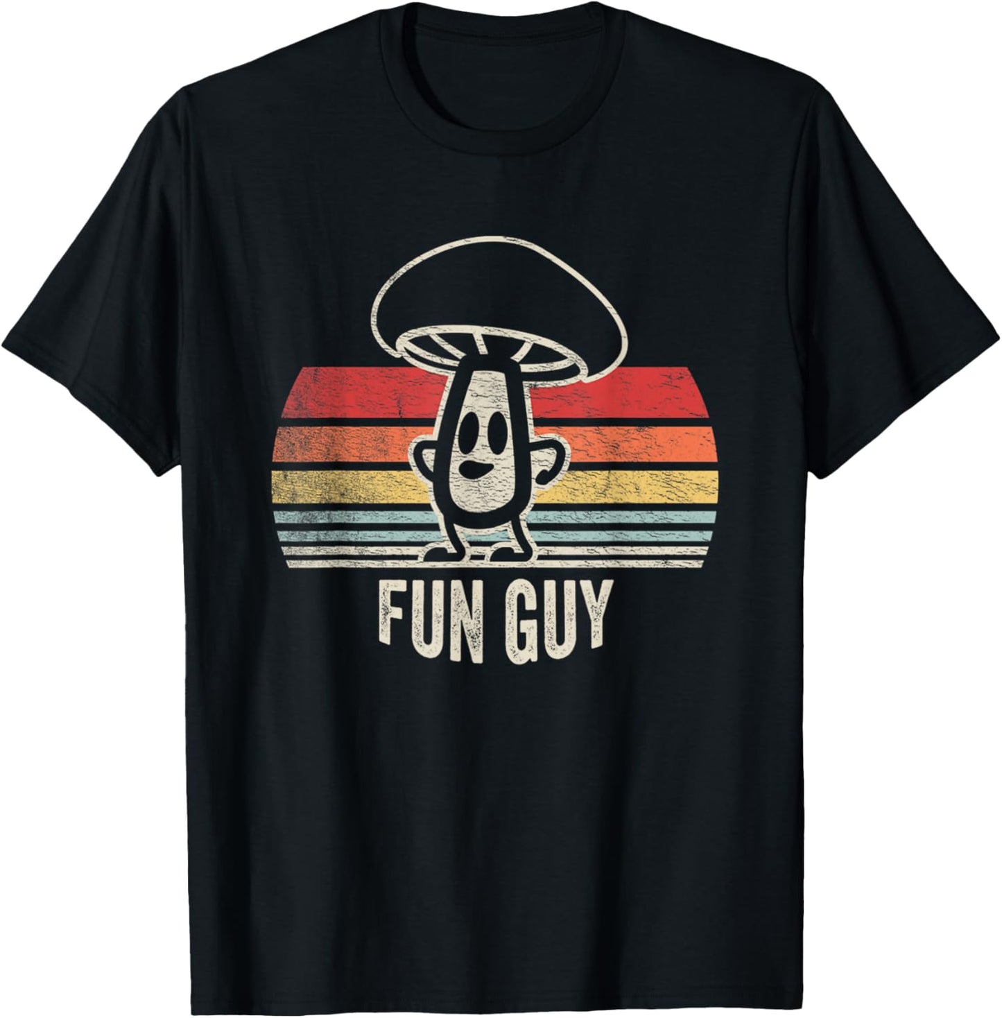 Vintage Fun Guy Fungi Shirt Funny Mushroom Fungus Humor T-Shirt - T-Shirt | Black