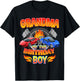 Grandma of The Birthday Boy Fire Race Supercar Party Black T-Shirt - T-Shirt | Black