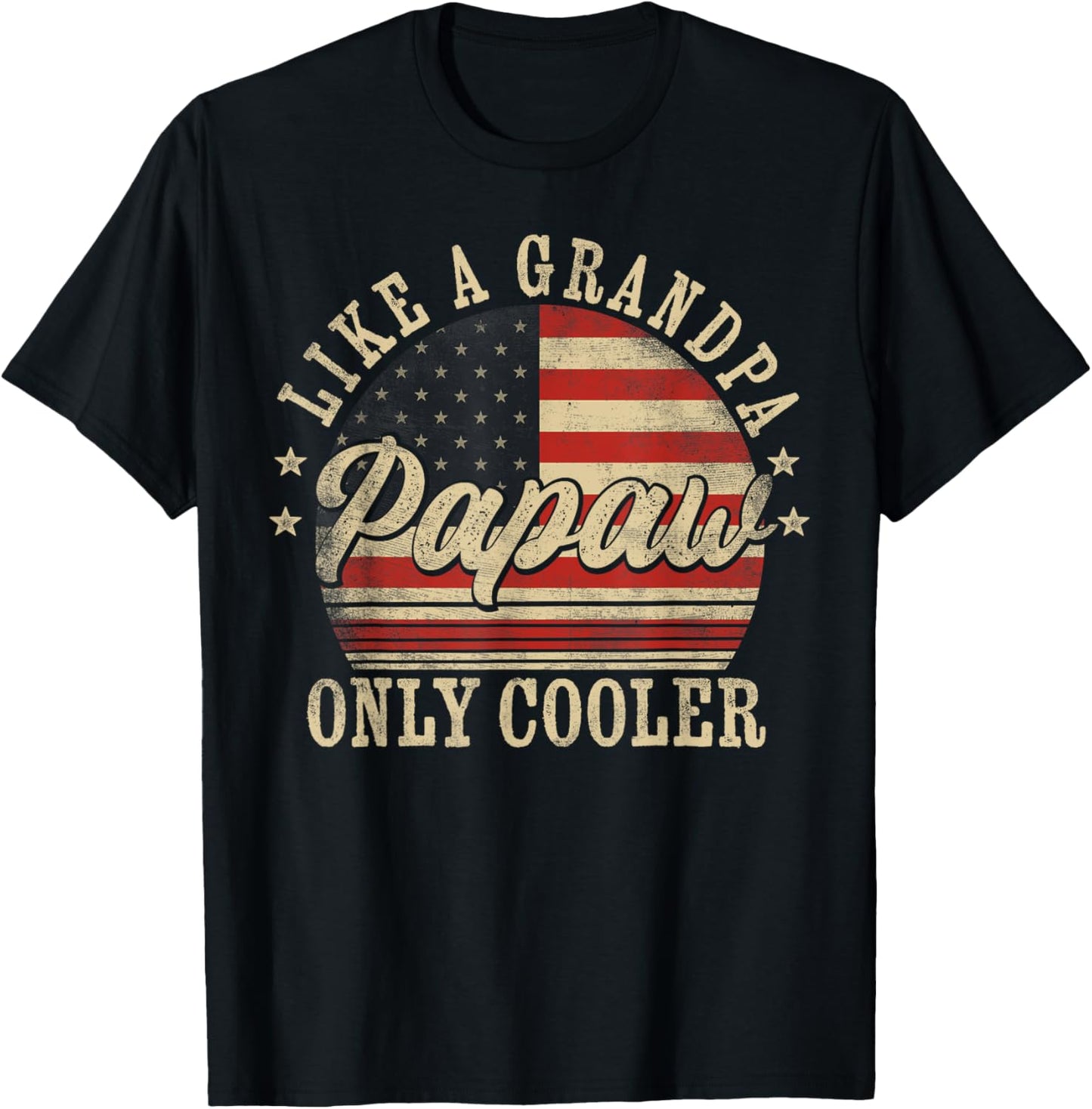 Papaw Like a Grandpa Only Cooler Papaw Father's Day T-Shirt - T-Shirt | Black