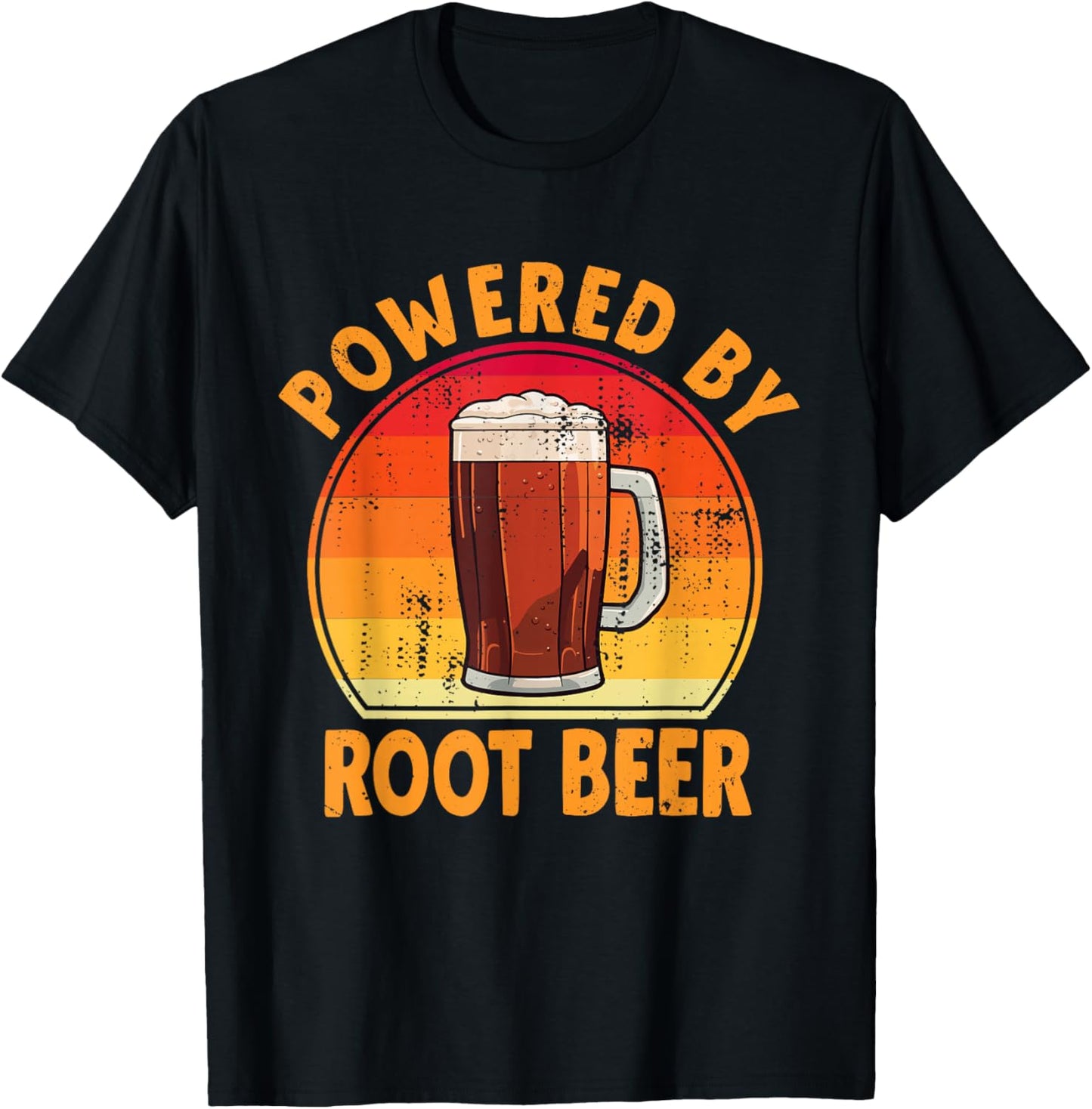 Powered By Root Beer Root Beer Lover Beer Drinker T-Shirt - T-Shirt | Black