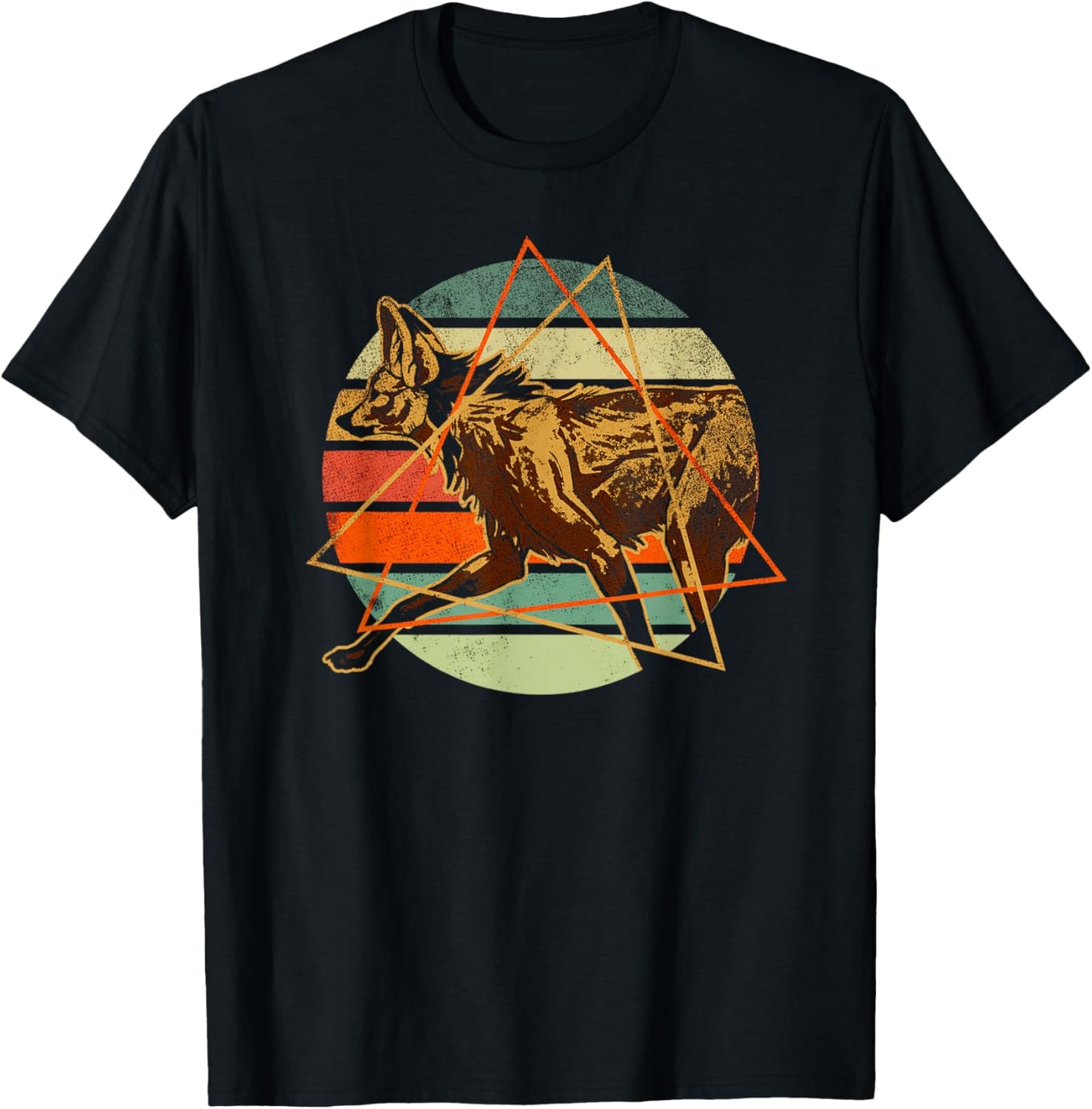 Maned Wolf South America Animal Colorful T-Shirt - T-Shirt | Black