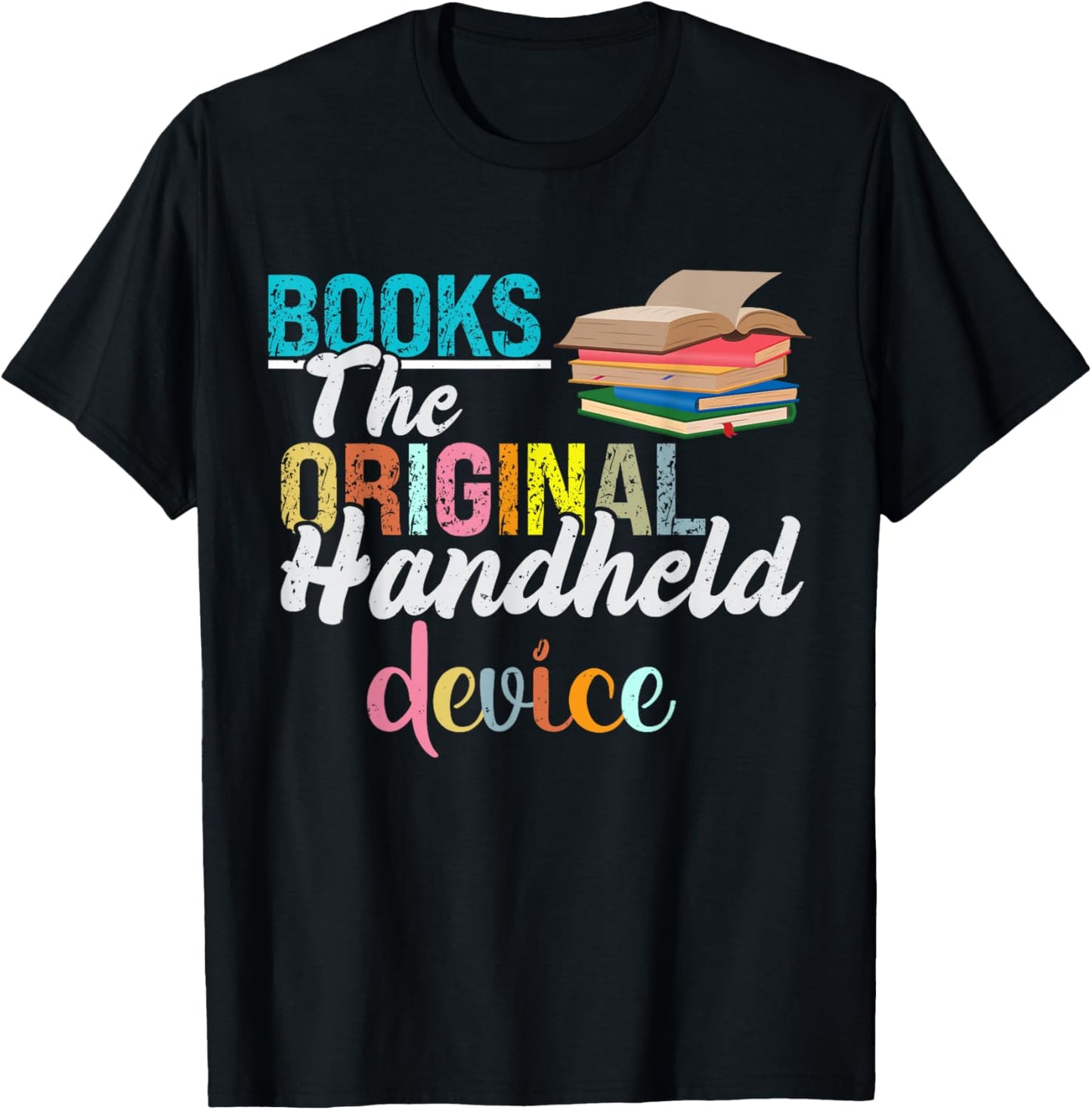 Books The Original Handheld Device Book Librarian T-Shirt - T-Shirt | Black